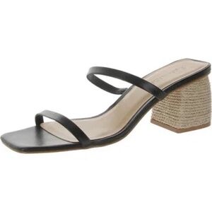 Splendid Kharis Womens Leather Espadrille Slide Sandals Black size 7